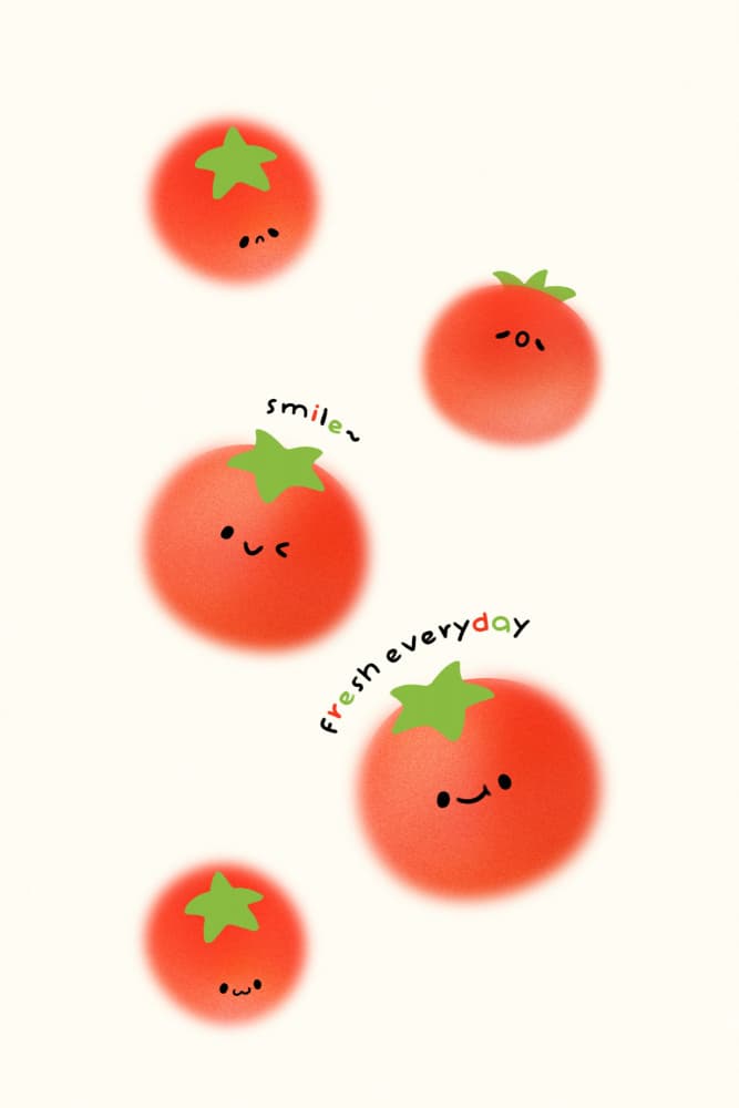 Cute Smiling Tomatoes by Xuan Thai — canvas wall art