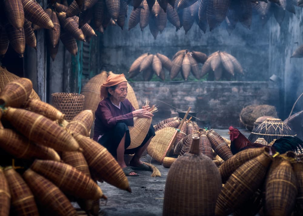 Traditional Basket Weaving by Ricardo Gayan — canvas wall art
