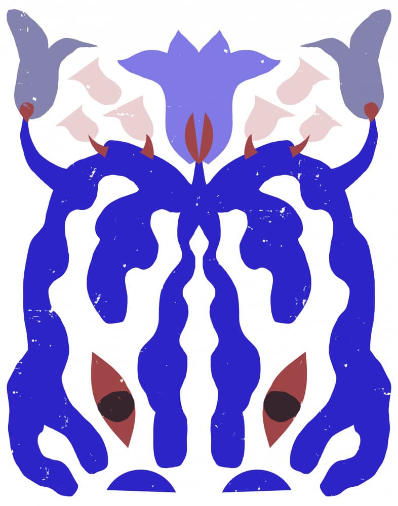 Organic Blue Symmetry by Josie George — canvas wall art