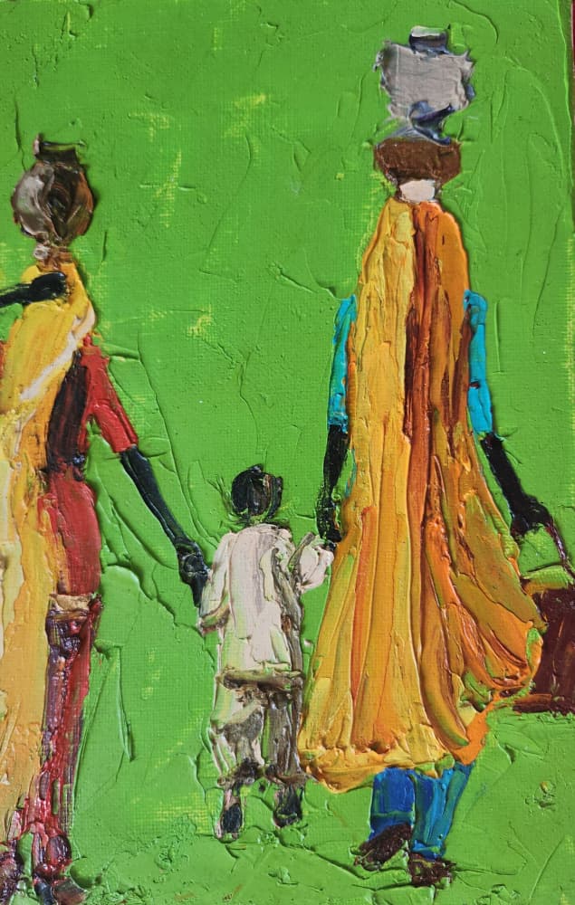 Vibrant African Village Walk by Jukyong Park — canvas wall art