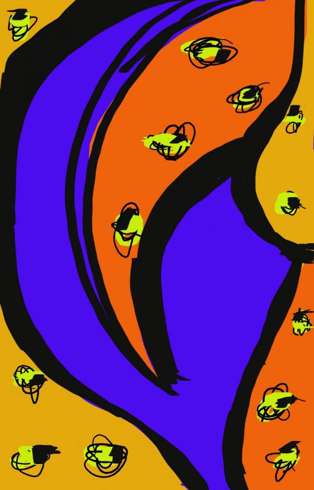Vibrant Abstract Flow by Olea Huuska — canvas wall art