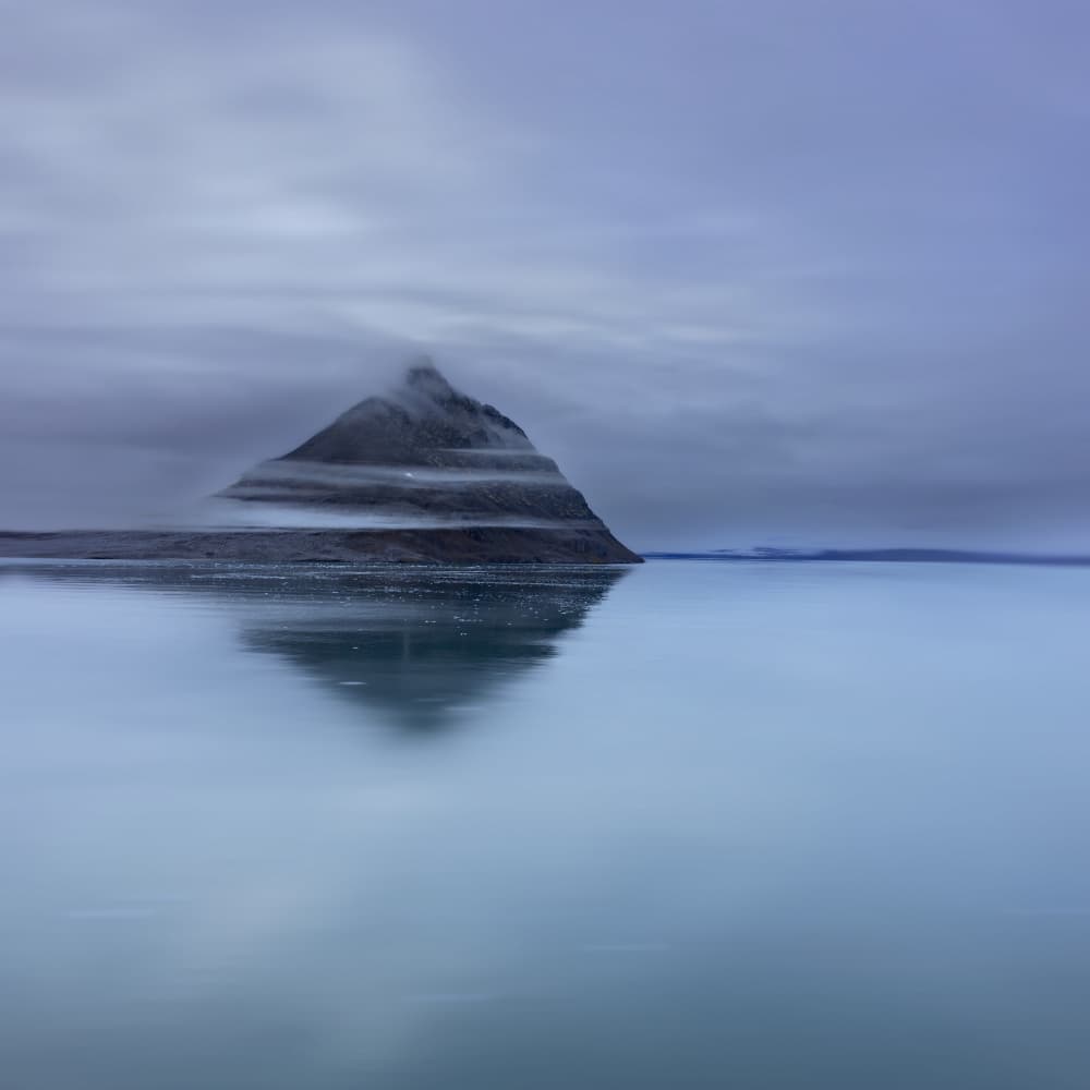 Misty Mountain Reflection by VéroniqueS — canvas wall art