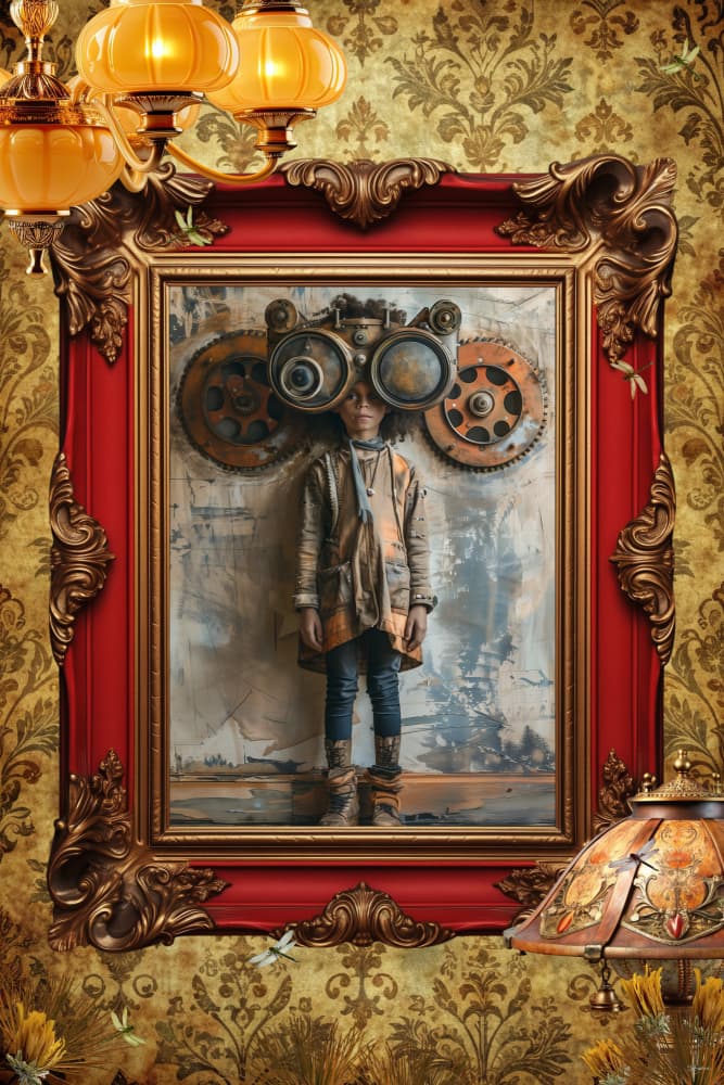 Steampunk Boy Portrait by Sue Skellern — canvas wall art