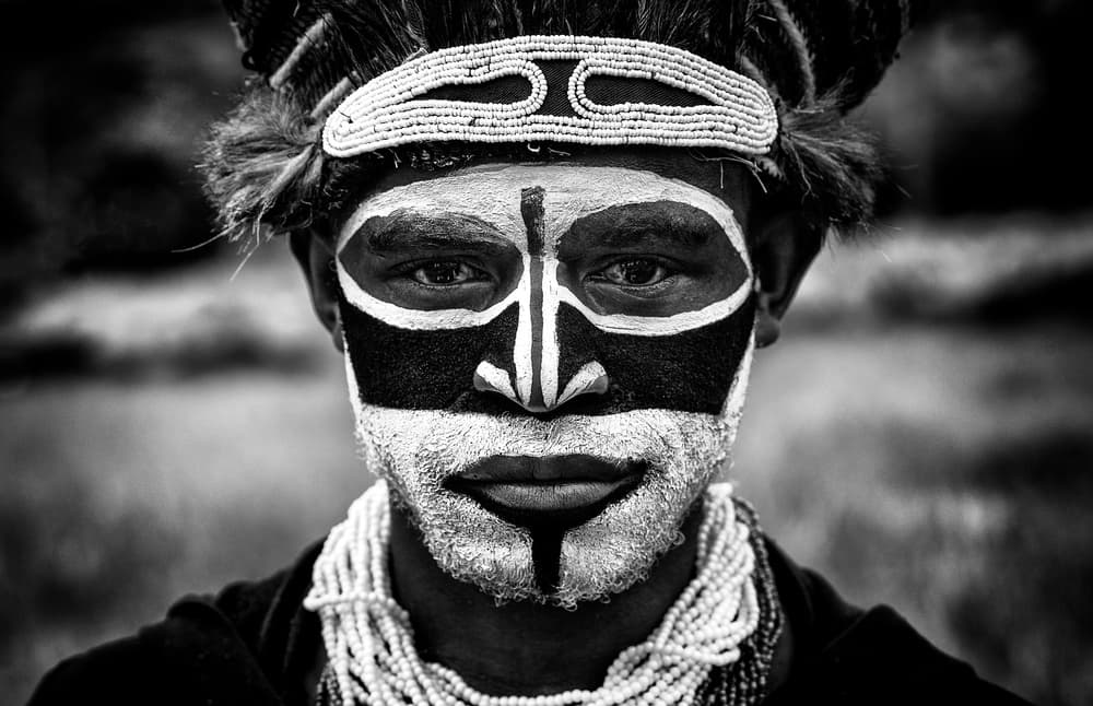Striking Tribal Face by Joxe Inazio Kuesta Garmendia — canvas wall art