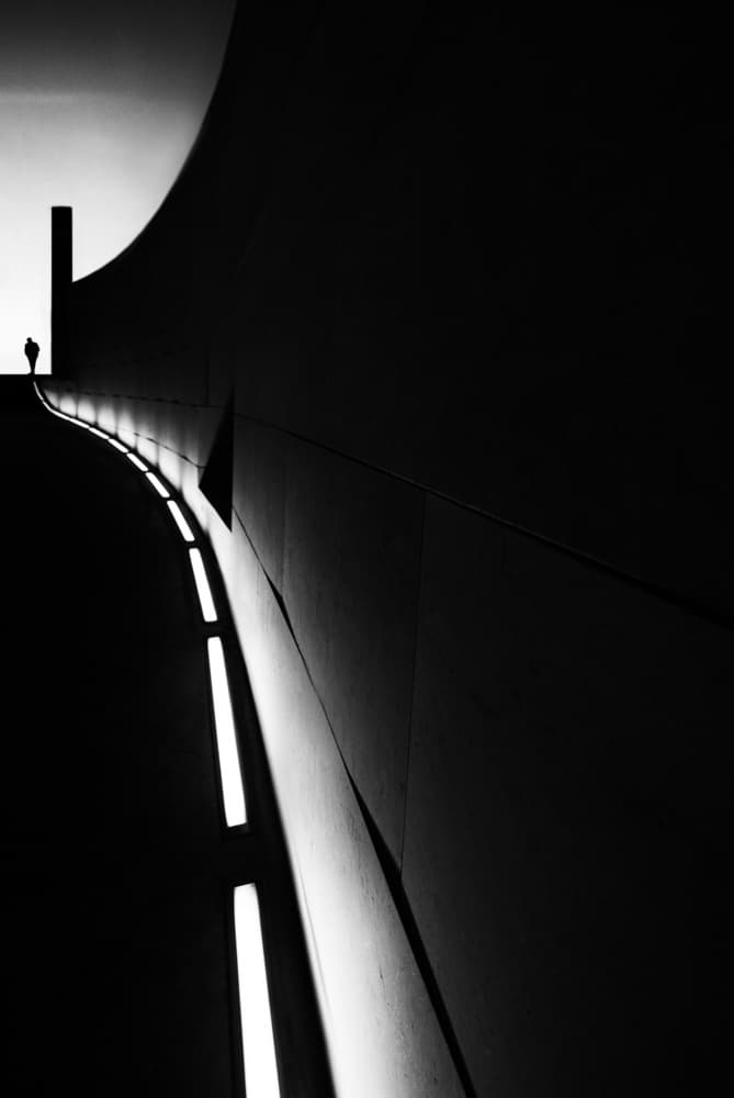 Lone Figure Curved Path by Florentinus Joseph — canvas wall art