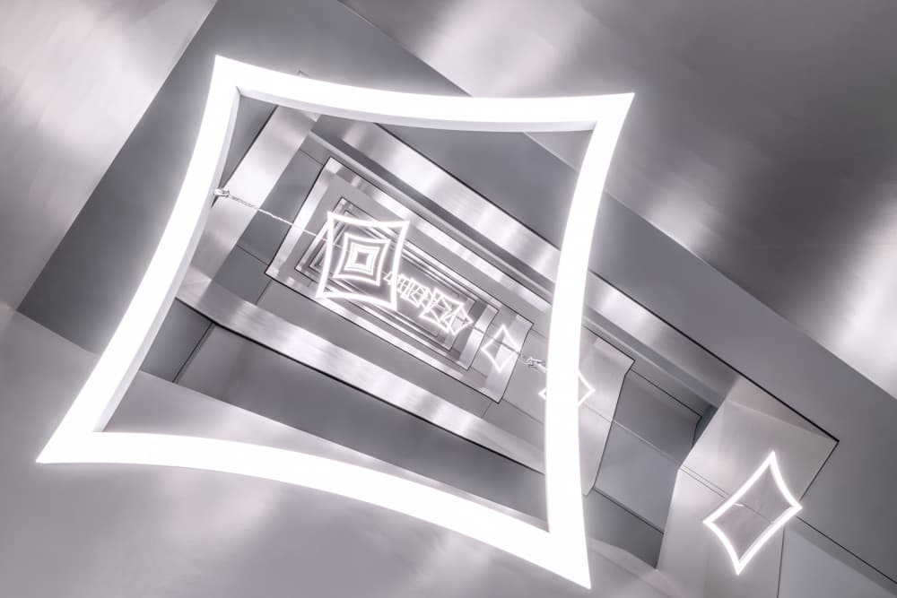 Glowing Geometric Tunnel by fotomarion — canvas wall art