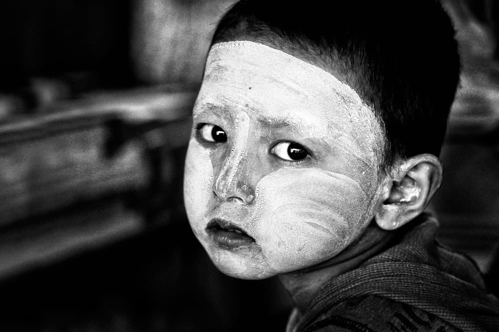 Curious Thanaka Child by Giovanni Cavalli — canvas wall art