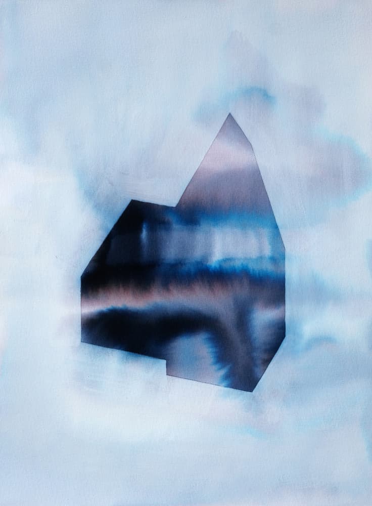 Indigo Geometric Wash by Joshua Hoskins — canvas wall art