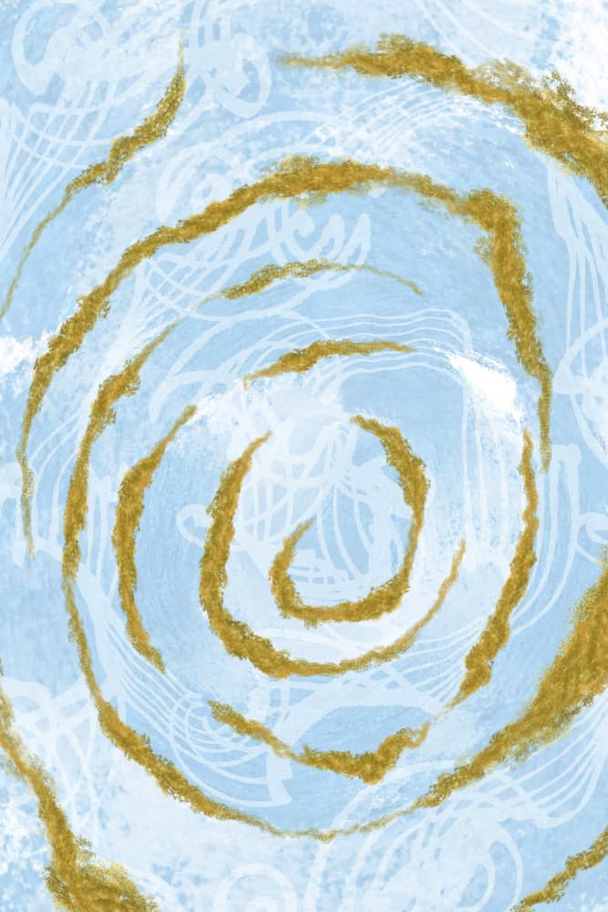 Golden Blue Spiral by Martina — canvas wall art