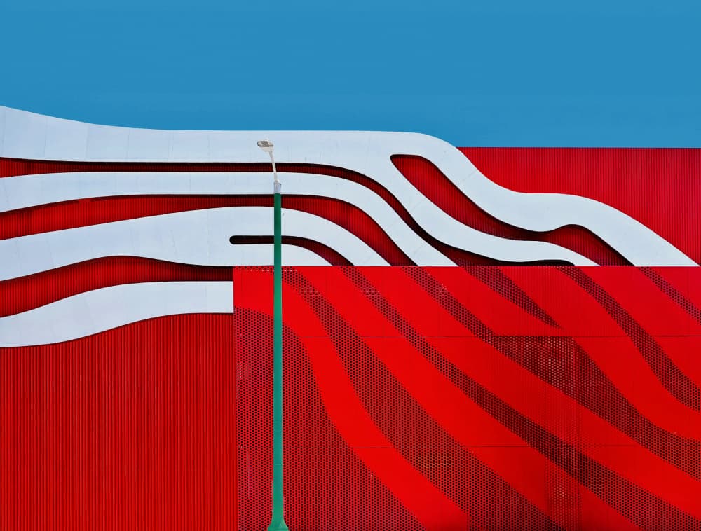 Red White Blue Architecture by Arnon Orbach — canvas wall art