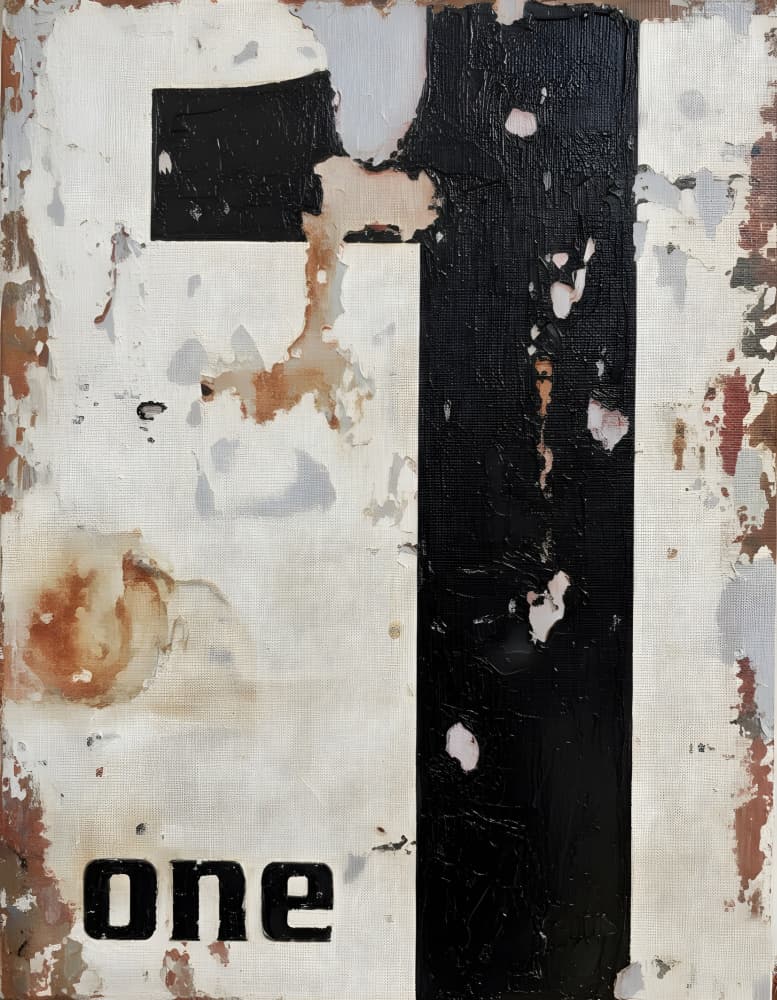 Aged Number One by HUGO — canvas wall art