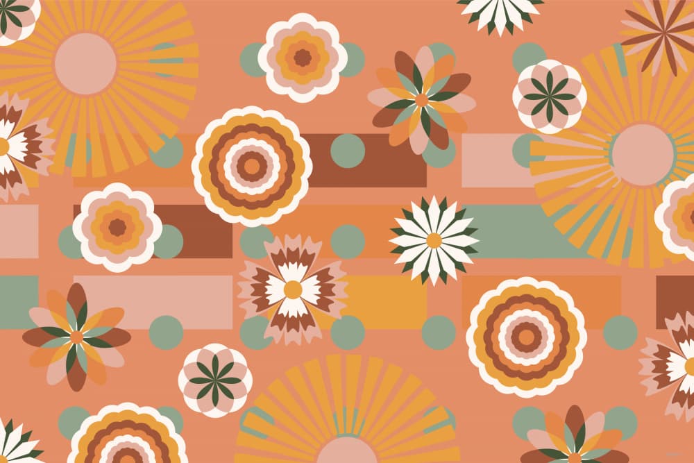 Midcentury Floral Pattern by Sue Skellern — canvas wall art