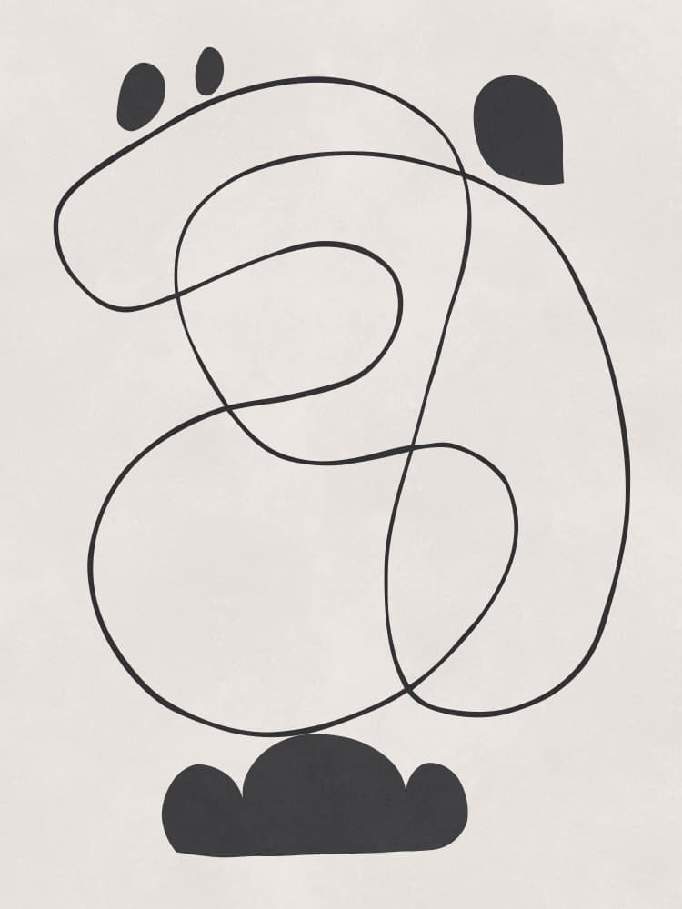 Black Line Abstraction by Vitor Costa — canvas wall art
