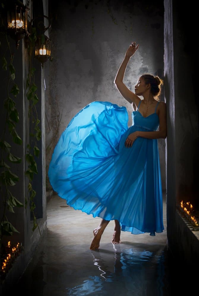 Graceful Blue Dancer by Angela Muliani Hartojo — canvas wall art