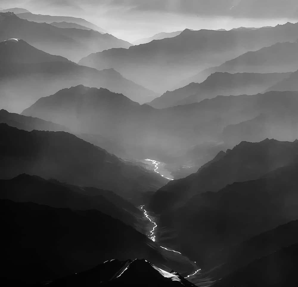 Misty Mountain River by Jassi Oberai — canvas wall art