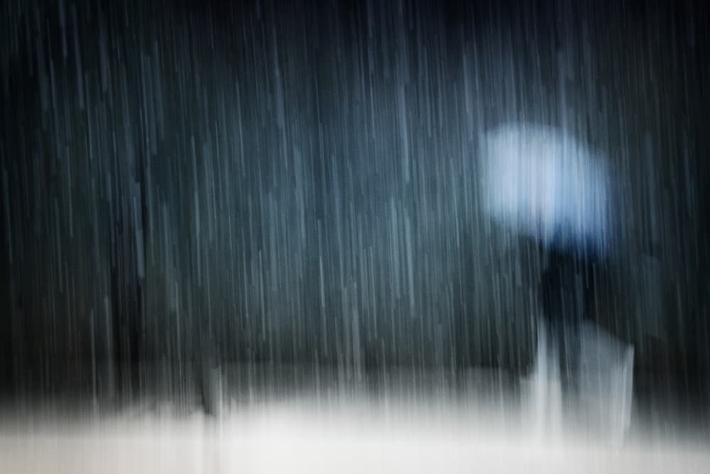 Rainy Night Umbrella by Antonio Grambone — canvas wall art