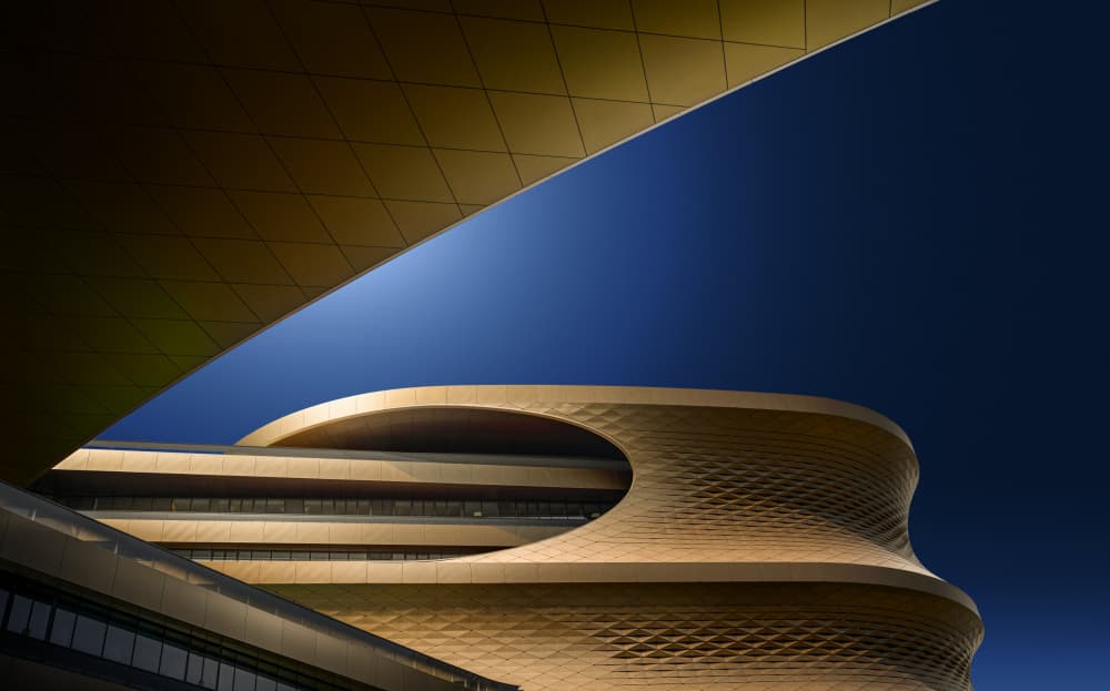 Modern Golden Architecture by Alvin Wang — canvas wall art