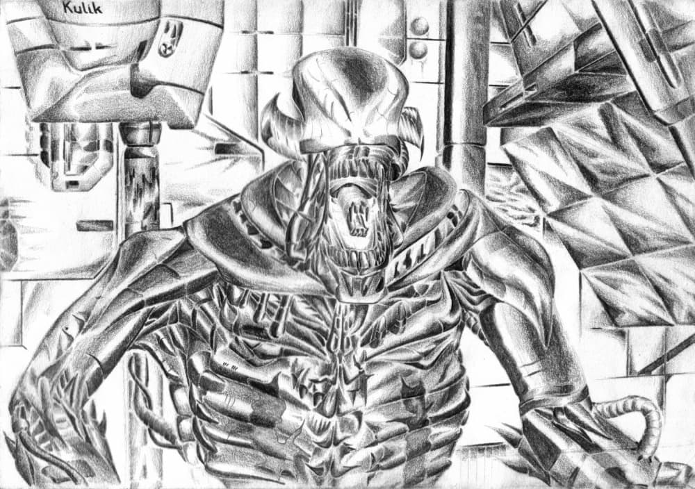 Menacing Sci-Fi Creature by Kulik — canvas wall art