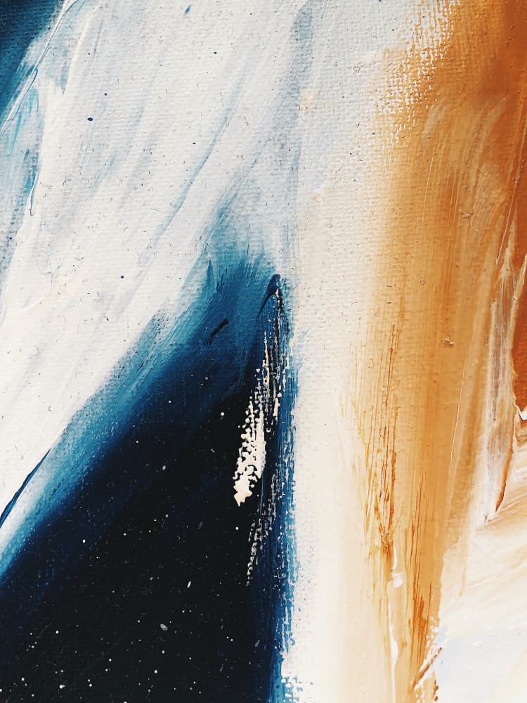 Warm Azure Abstract by Ejaaz Haniff — canvas wall art