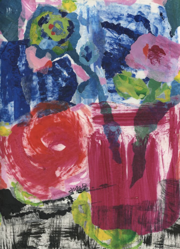 Vibrant Abstract Flowers by Jules Gissler — canvas wall art