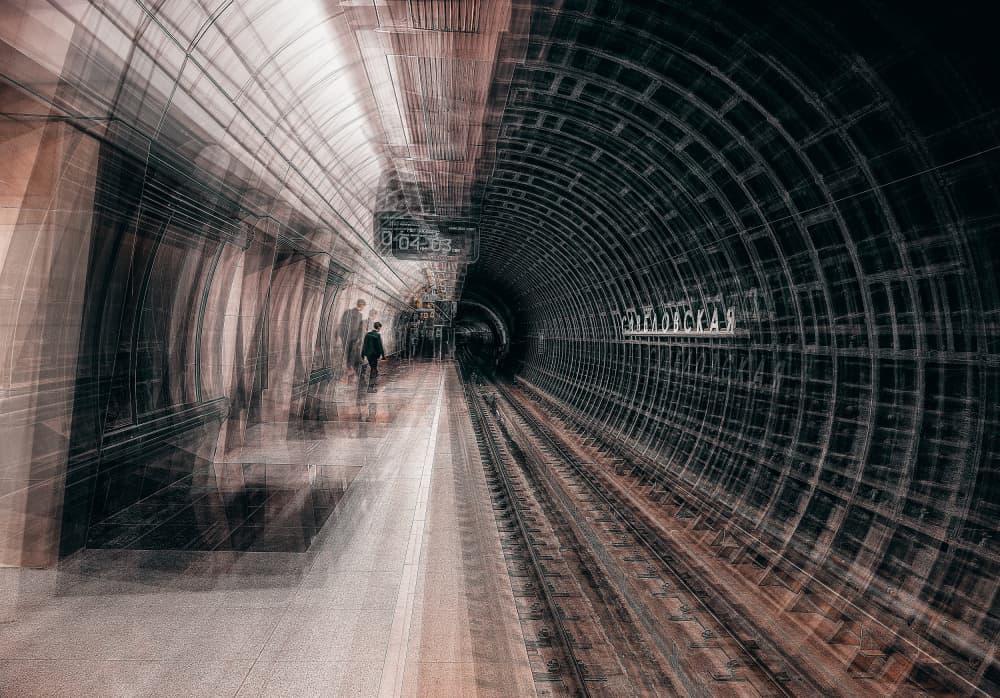 Subway Tunnel Motion by Carmine Chiriacò — canvas wall art