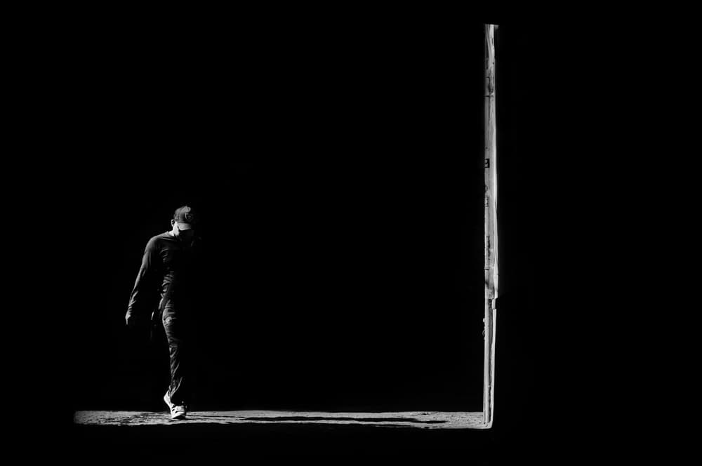 Man Walking Towards Light by Antonio Grambone — canvas wall art