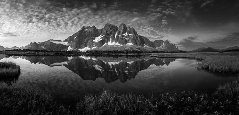 Majestic Peaks Reflection by Bing Li — canvas wall art