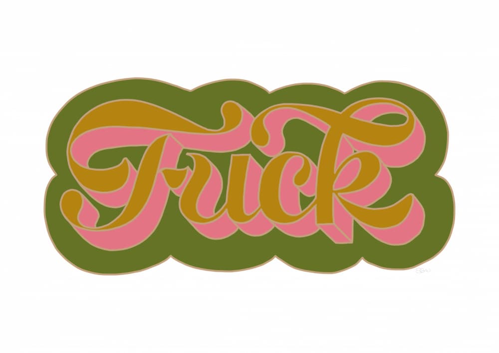 Sassy Fuck Typography by Sofie Björkgren-Näse — canvas wall art
