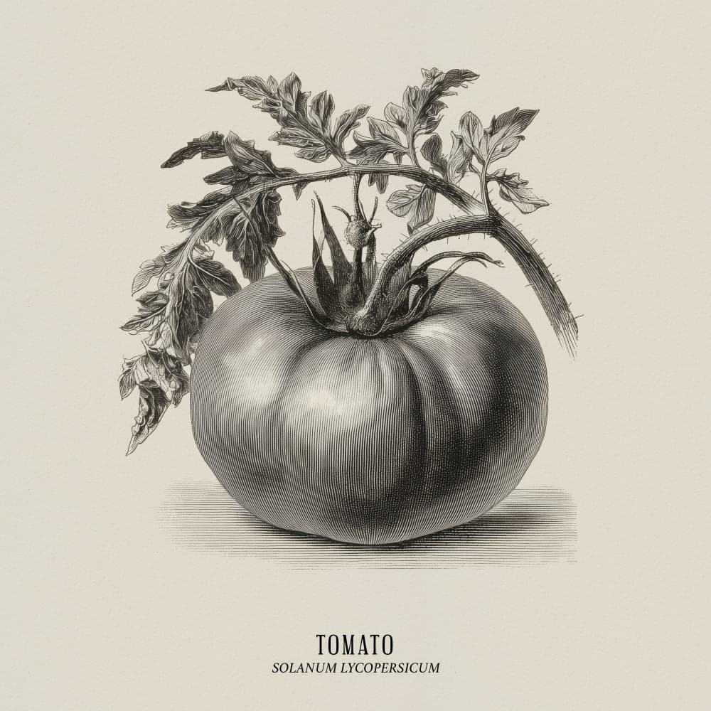 Vintage Tomato Illustration by Andreas Magnusson — canvas wall art