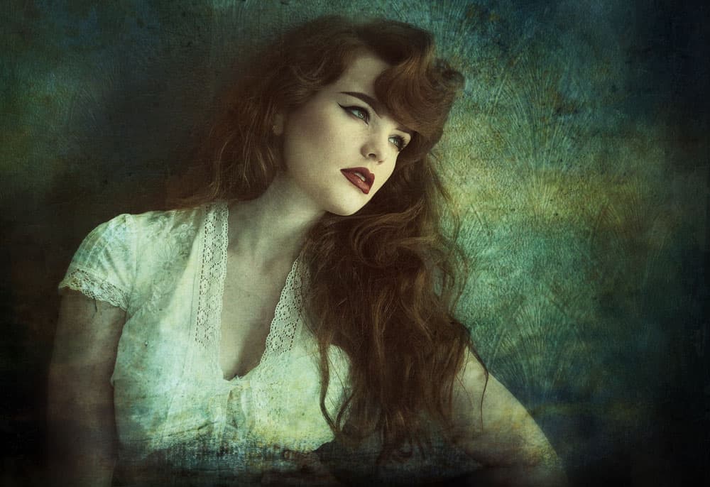 Pensive Vintage Woman by kenp — canvas wall art