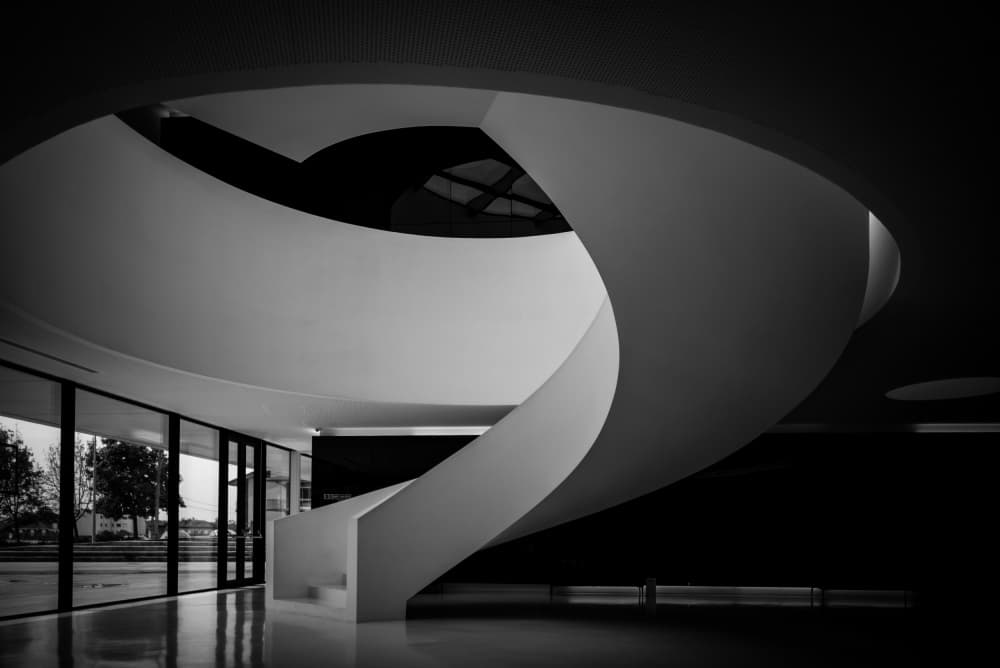 Elegant Spiral Staircase by Luis Borges Alves — canvas wall art