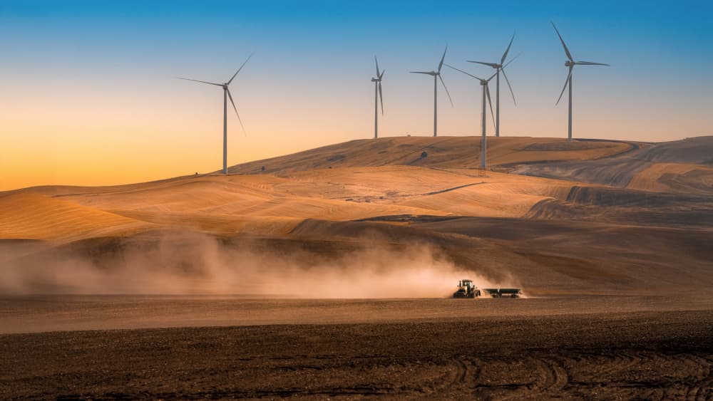 Dusty Fields Wind Farm by tianhuayu — canvas wall art