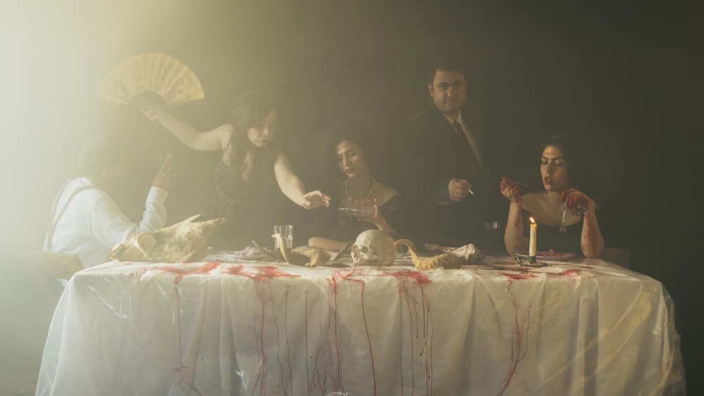 Dark Decadent Feast by Hooman Sedaghi — canvas wall art