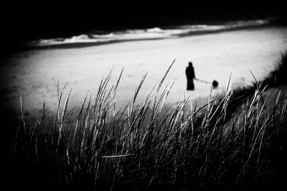 Lone Figure Beach Walk by Rui Correia — canvas wall art