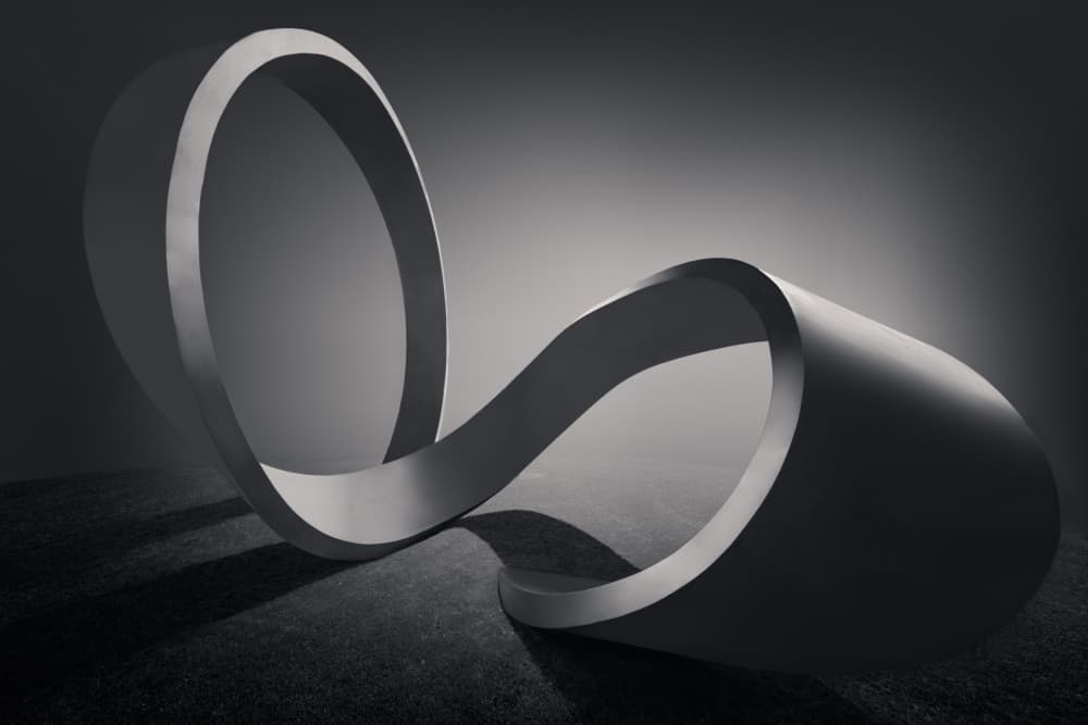 Infinite Gray Loop by Olavo Azevedo — canvas wall art