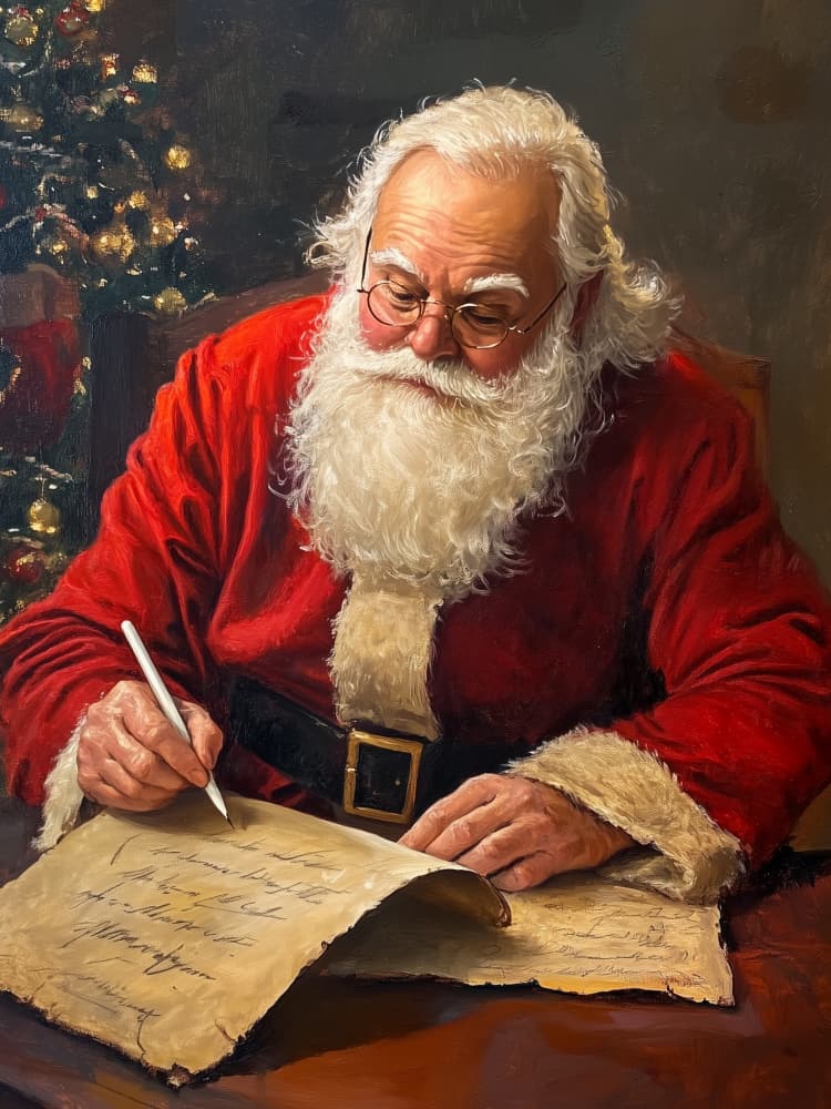 Santa's Christmas Letter by Jolly and Dash — canvas wall art