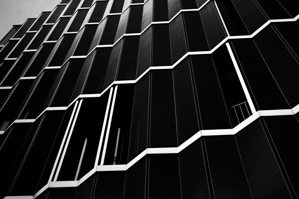 Geometric Building Lines by Elena Raceala — canvas wall art