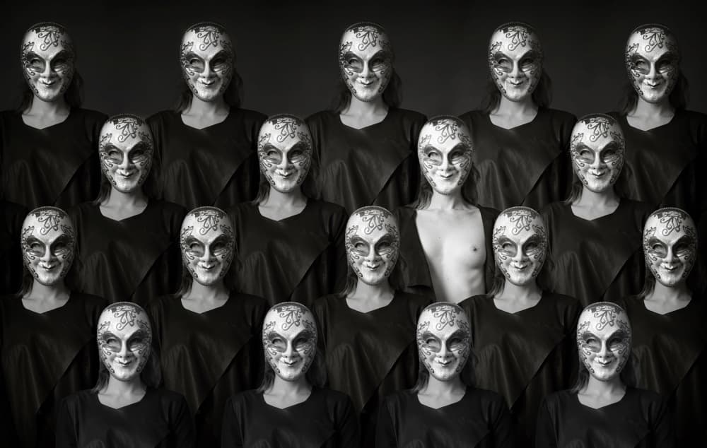 One Among Many Masks by Catchlight Studio — canvas wall art