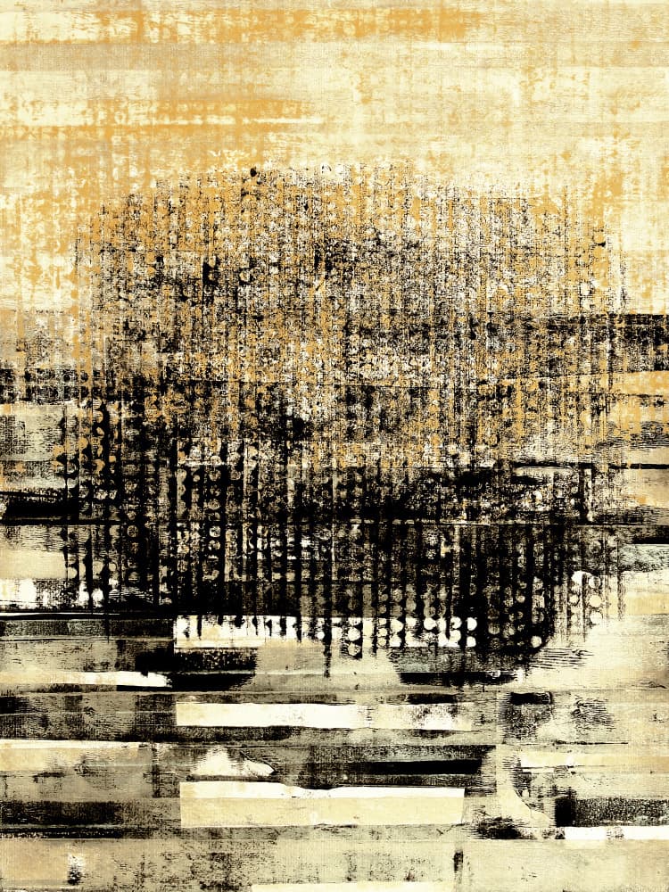 Distressed Golden Abstract by Petr Strnad — canvas wall art