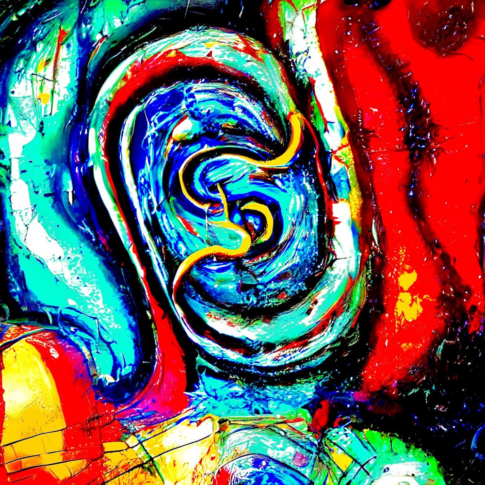 Vibrant Abstract Swirls by mnemonixART — canvas wall art