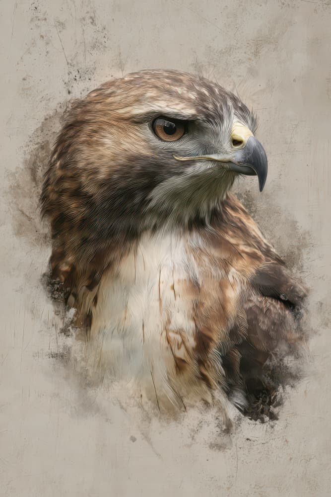 Majestic Hawk Portrait by Rafal Kulik — canvas wall art