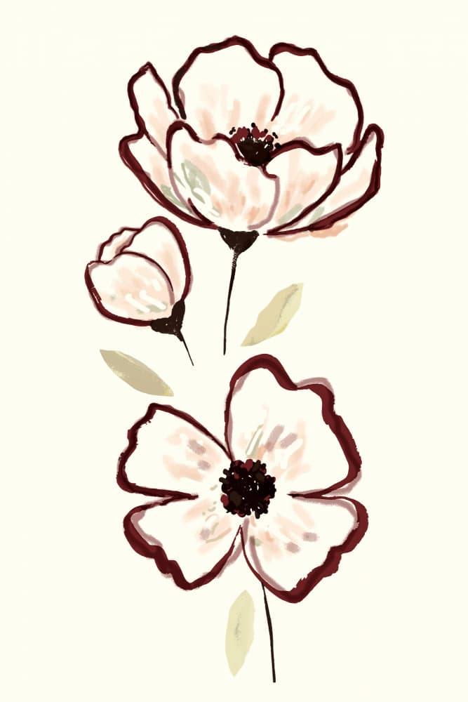 Delicate Watercolor Blooms by casa cartissi — canvas wall art