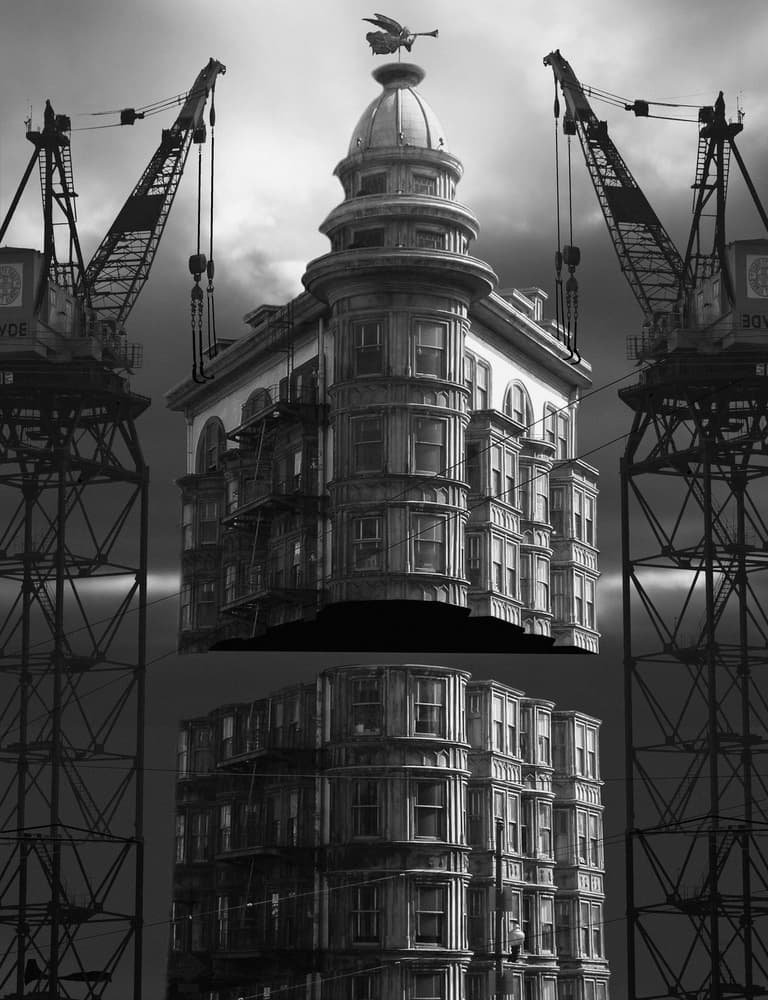 Floating City Building by LARRY BUTTERWORTH — canvas wall art