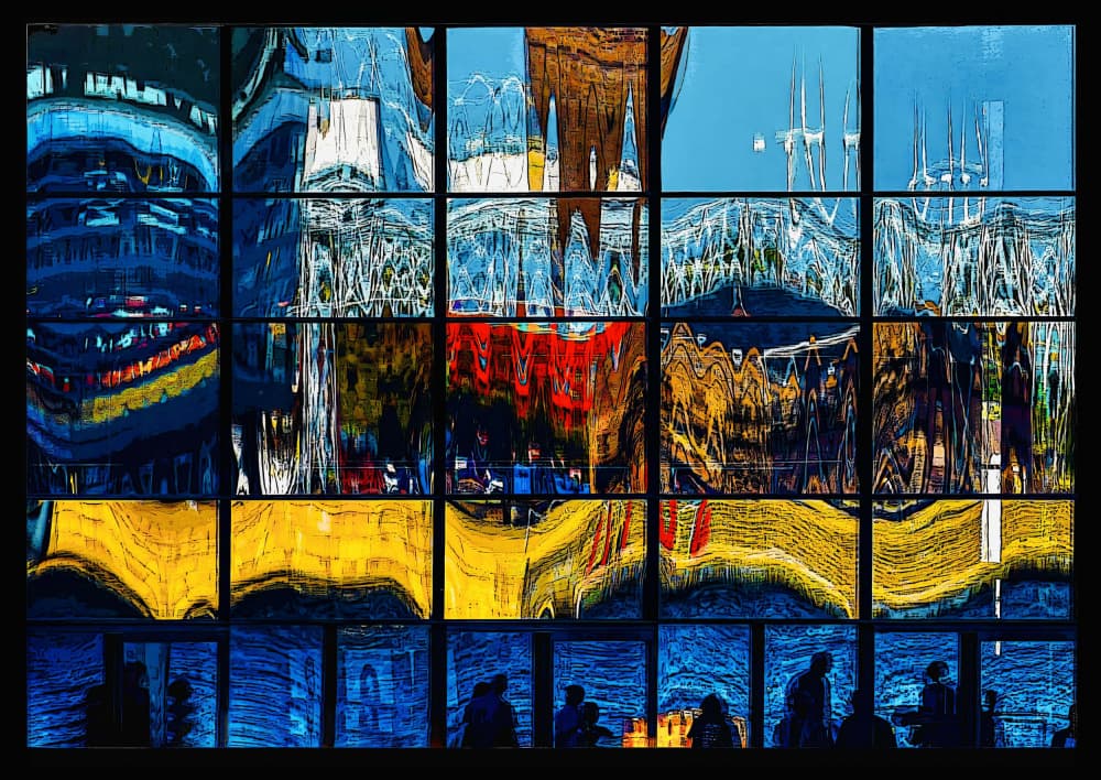Vibrant Urban Reflections by Arnon Orbach — canvas wall art