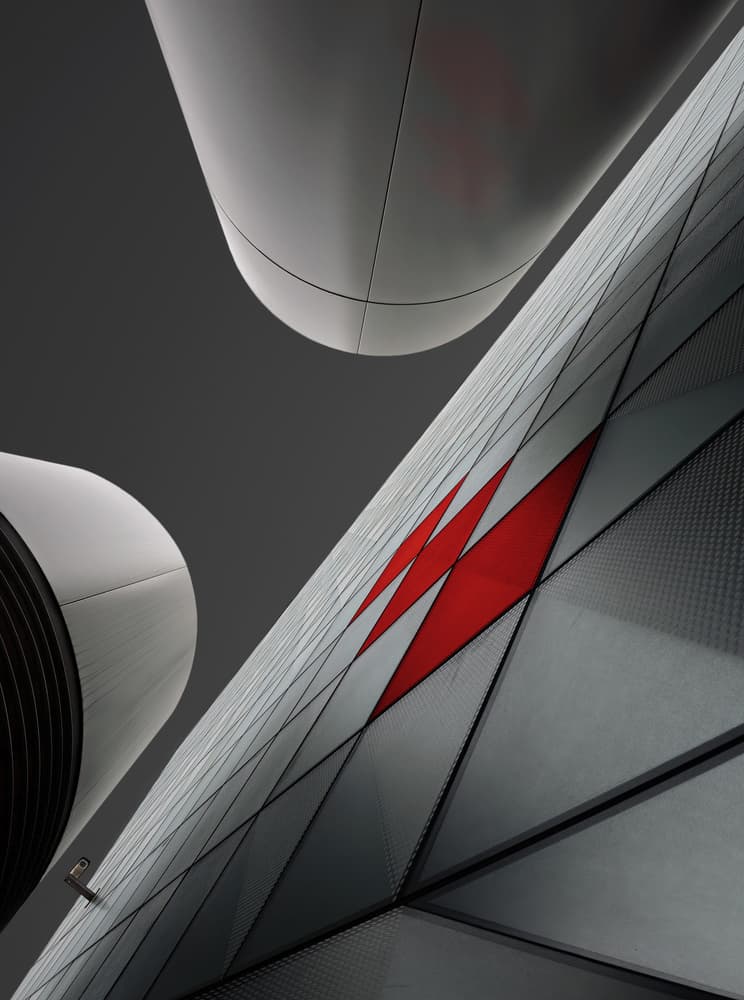 Urban Geometry Red Accents by Tomasz Buczkowski ( Tomush ) — canvas wall art