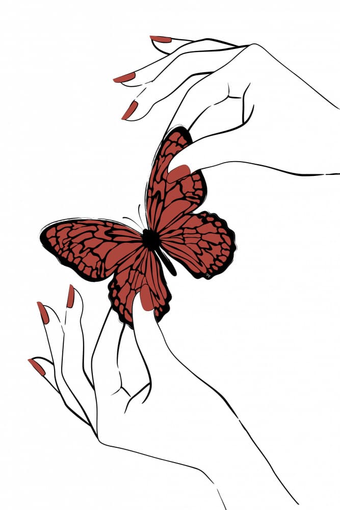 Delicate Butterfly Hands by Martina — canvas wall art