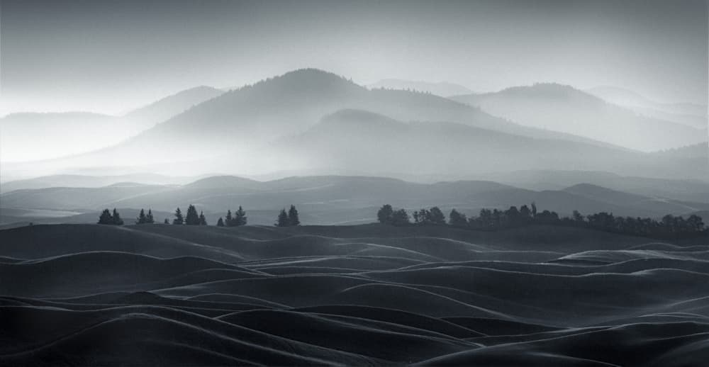 Misty Layered Landscape by Yanny Liu — canvas wall art