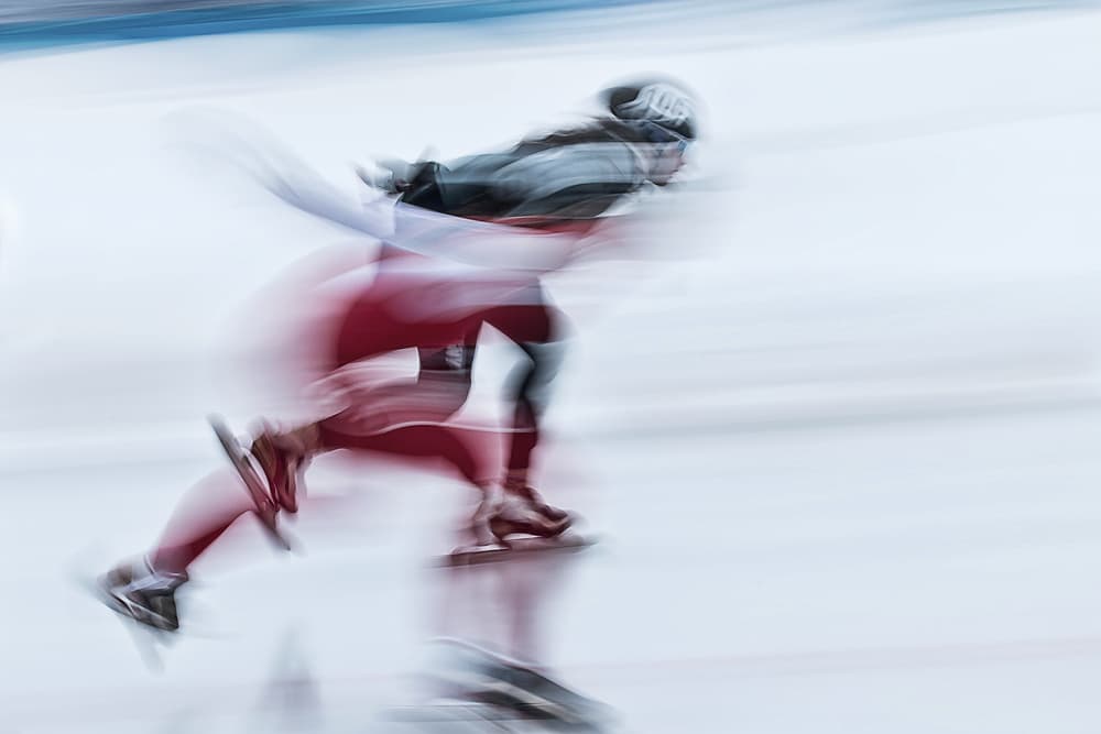 Dynamic Speed Skating Action by Dusan Ignac — canvas wall art