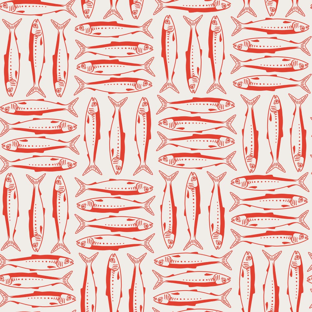 Rustic Red Fish Pattern by Alexandra Weise — canvas wall art