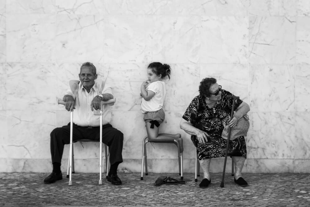 Three Generations Waiting by Laura Mexia — canvas wall art